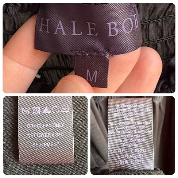 NWT Hale Bob Tinsley Cold Shoulder Lace Tie Shoulder Top in Black | Medium - Picture 3 of 4